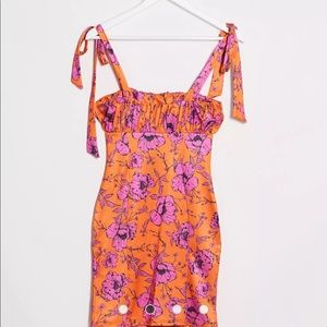 ASOS DESIGN satin bodycon
mini dress in floral print